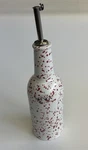 Design 400ML Oil Dispenser Bottle White Red Speckled Pour Spout. Fixed Price $16.00.