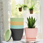 7.5 Inch Plastic Plants Pots Indoor Outdoor Garden Flowerpot Colours Set Of. Fixed Price $11.99.