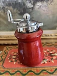 Vintage William Bounds Pepper Mill Grinder Silver Wood Rust/red Color Works!. Fixed Price $35.00.