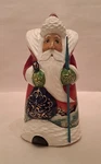 Vtg - Russian Handpainted Santa Claus Carved Wooden Christmas Figure 7". Fixed Price $140.00.