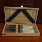 Laguiole Jean Ron 6PC Steak Knife Set Ivory Handles France W/ Box - Nib. Fixed Price $169.00.