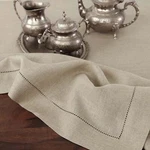 Linen Tablecloth For Kitchen Dining Decor, Solid - Classic Hemstitch. Fixed Price $199.99.