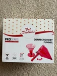 Fat Daddio's Confectionery Funnel Dispenser, 3-PIECE Nozzle Set W/ Stand. Fixed Price $20.00.
