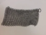 Stainless Steel Chainmail Scrubber For Cast Iron Heavy Duty Cleaner, 15X23CM. Fixed Price $18.00.