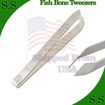 Stainless Steel Fish Bone Tweezers Remover Pick-up Kitchen Curved DS-1400. Fixed Price $6.99.