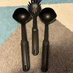 The Pampered Chef Kitchen Nylon Utensils Set Of 3 Spaghetti Spoon Ladle. Fixed Price $25.00.