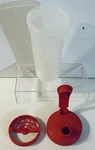 Tupperware Quick Shake Blender Drink Dressing Mixer 23 Oz. Container Red 7320. Fixed Price $16.99.
