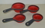 Chef Sleekstor Pinch & Pour Collapsible Measuring Cups (1/4, 1/3, 1/2 Cup). Fixed Price $12.98.