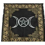 Altar Tarot Cloth Triple Goddess With Pentagram - 24" X Gold/silver On Black. Fixed Price $11.50.