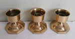 Vintage Hampton Brass Set Of 3 Candle Stick Holder India 2 " Tall. Fixed Price $14.00.