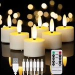 Flameless Rechargeable Tea Lights With Remote Timer - Led Battery Ope. Fixed Price $28.93.