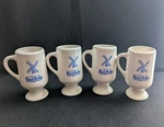 Vintage Set 4 Vandermint Dutch Coffee/espresso Stoneware Mugs W/base & Handle. Fixed Price $42.00.