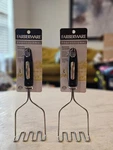 Farberware Professional Stainless Steel Potato Masher With Black Handle Lot 2. Fixed Price $14.99.