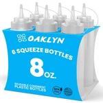 Oaklyn Squeeze Bottles 8OZ 6 - Reusable Condiment Pack, Clear. Fixed Price $20.99.