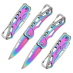4PC Set Folding Pocket Knife Keychain Multicolor Edc Mini Box Cutter Tool Lot. Fixed Price $7.99.