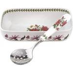 Portmeirion Botanic Garden Cranberry Dish With Slotted Spoon, 2-PIECE Set New. Fixed Price $42.50.