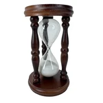 Vintage Mcm Carved Wood Hourglass Sand Timer - 15 Minutes Kitchen. Fixed Price $17.98.