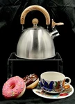 Epicure Stainless Steel Whistling Kettle, Wood Handle, Loud Whistle!. Fixed Price $24.13.