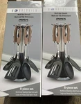 Worldview 6-PIECE Kitchen Utensil Set Wood Grain Effect Stainless Steel Core. Fixed Price $10.00.