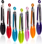 Pack Kitchen Tongs Set 7-INCH Color Mini Small Food With Stainless St.... Fixed Price $9.99.