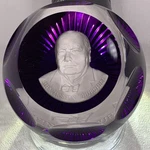 Baccarat Crystal-franklin Mint-winston Churchill Cameo Paperweight W/box & Stand. Fixed Price $39.99.