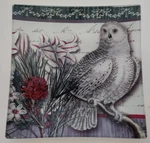 Paperproducts Design Ppd Glass Winter Woods Owl Plate Dish 6" X Square Euc. Fixed Price $7.99.