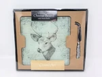 Counter Art Tempered Glass Cheese Board With Knife. Fixed Price $18.99.