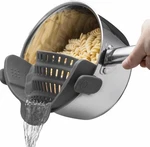 Space-saving Clip-on Pot Strainer Perfect Kitchen Gadget For Noodles, Veggies. Fixed Price $19.56.