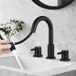 Bathroom Faucet 3 Hole, 8 Inch Widespread 2 Handle Pull Down Sink Fa.... Fixed Price $57.81.