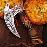 Viking Pizza Cutter Axe Carbon Steel Kitchen Tool With Ash Wood Handle Gift Au. Fixed Price $50.65.