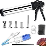 2LB Large Capacity Stainless Steel Jerky Gun Kits, Sausage Stuffer Machine, Meat. Fixed Price $52.99.