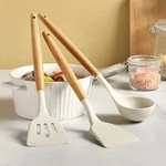 3-PACK Silicone Spatula Set Heat-resistant Non-stick Turner With Wood Handle. Fixed Price $16.49.