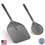 Joylongde 14/9IN Aluminum Perforated Pizza Peel Turning Spatula Paddle Oven. Fixed Price $68.62.