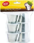 Tablecraft Oz Dipping Cups With Lids, 2.5-OUNCE 6 Pack, Silver. Fixed Price $12.82.