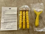 Kuhn Rikon Corn Zipper / Kernel Remover Silk Brush & 12 Cob Handles Holders. Fixed Price $10.00.