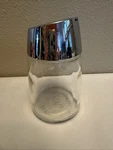 Vtg Glass & Chrome 5 Sugar Pourer Dispensers Inc Santa Barbara, Ca 1628-BW. Fixed Price $14.97.