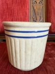 Vintage Red Wing Pottery Beater Jar Bowl W/ Blue Stripes Ribbed 5 Tall. Fixed Price $45.00.