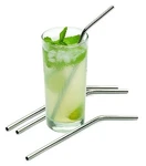 Rsvp Bent Drink Straws Culinary Grade 18/8 Stainless Steel Set Of 4. Fixed Price $5.95.