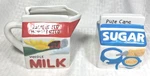 Milk & Sugar Cartons Creamer Pitcher Ceramic Set W/ Lid Boston Warehouse. Fixed Price $14.99.