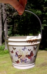 Tii Collections Ceramic Crackle Bucket Butterfly Boho Metal Handle Farmhouse. Fixed Price $13.39.