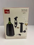 Vacu Vin Wine Set Corkscrew, Cooler, Stoppers, Server, & Saver Pump. Fixed Price $9.99.