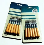 Set Of 2 Quality Tools Mini Cocktail Forks Stainless Steel Wood Handle. Fixed Price $10.49.