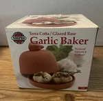 Garlic Baker Norpro Terra Cotta Glazed Base Nonstick Apples Onions Nib. Fixed Price $14.00.