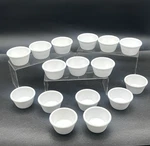 Lot Of 16 Gessner White Condiment Dipping Ramekin Melamine Bowls #0361 -0383A. Fixed Price $26.60.