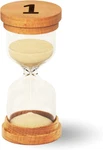 Modern Sand Hourglass Timer With Wooden Caps - 1 Minute For Home Office. Fixed Price $15.99.