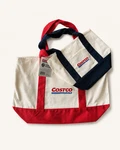Costco Wholesale Exclusive 2 Pack Canvas Tote Bag Large Red Mini Navy Hand. Fixed Price $24.99.