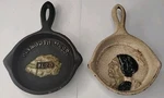 2X 3" Cast Iron Mini Skillet Pans Native American & 1620 Plymouth Massachusetts. Fixed Price $37.65.