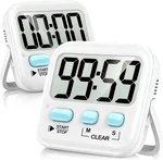 Versatile 2 Pack Digital Kitchen Timers: Countdown, Cooking & Study Essential. Fixed Price $18.99.