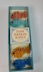 Williams Sonoma Hand Beaded Fish Napkin Rings Coastal Nautical Beach Colorful. Fixed Price $7.00.