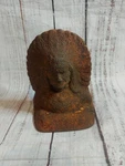 Antique Cast Iron Native American Chief Door Stopper. Fixed Price $39.99.